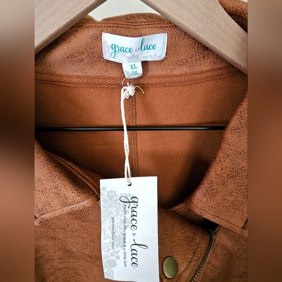 Grace & Lace Move Free Leather Like Camel Moto - Picture 4 of 12